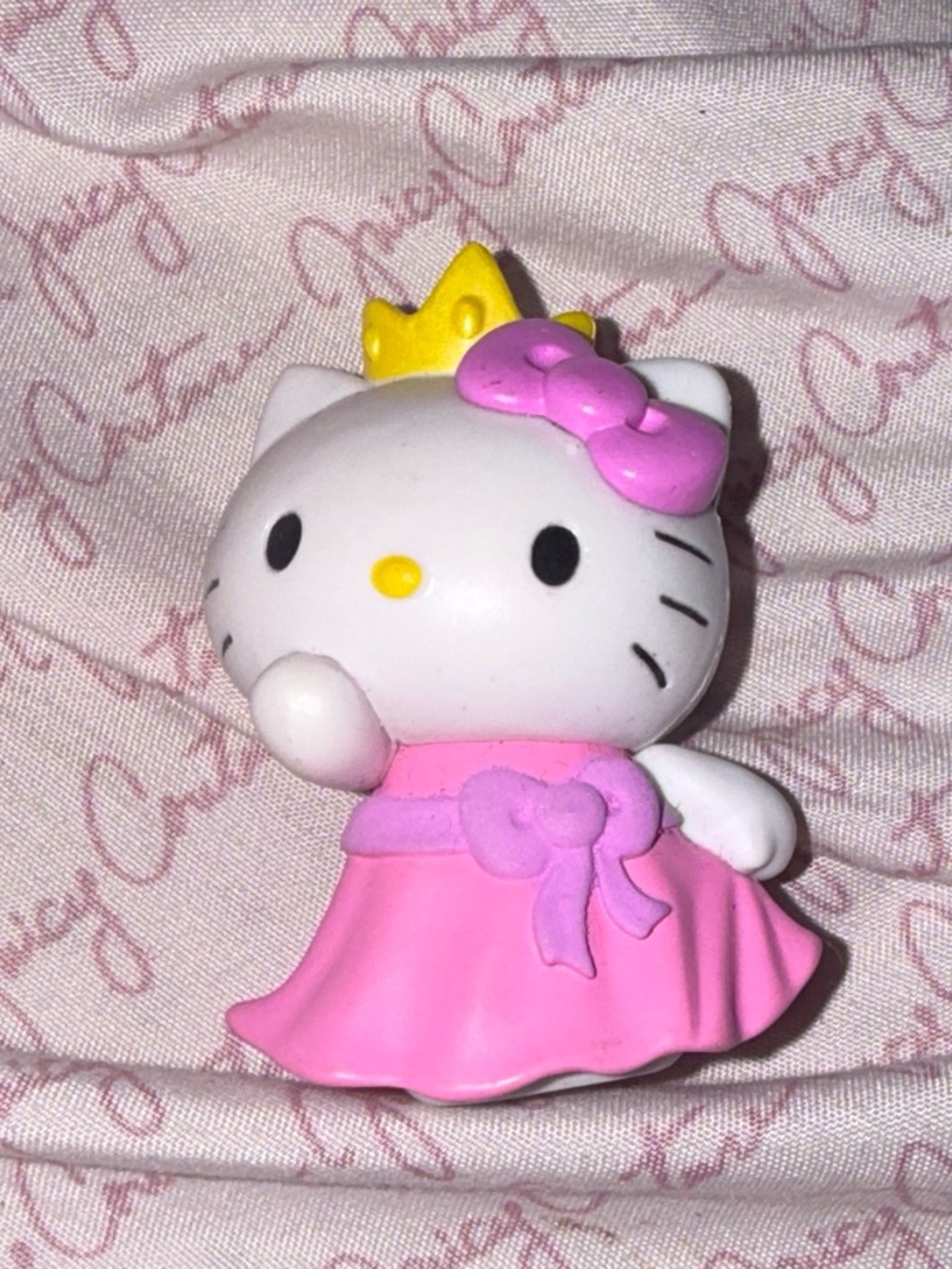 Hello Kitty Pink Princess Figurine with Yellow Crown